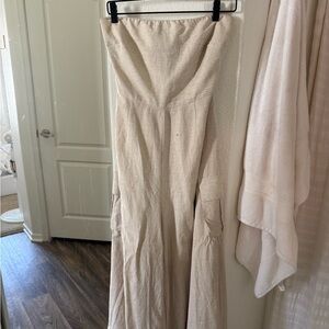 Strapless Wide Leg Jumpsuit